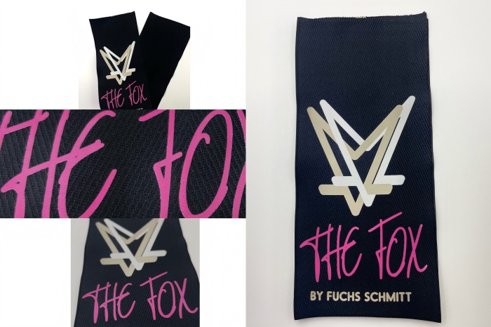 大きなツイルラベルとシリコンプリントをシームレスに融合させてブランドを高めます